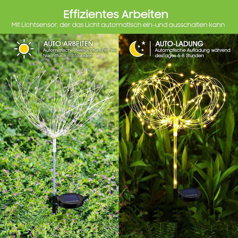 125LED Solar Fireworks Dandelion Light Outdoor Garden Patio Decor (2pcs)