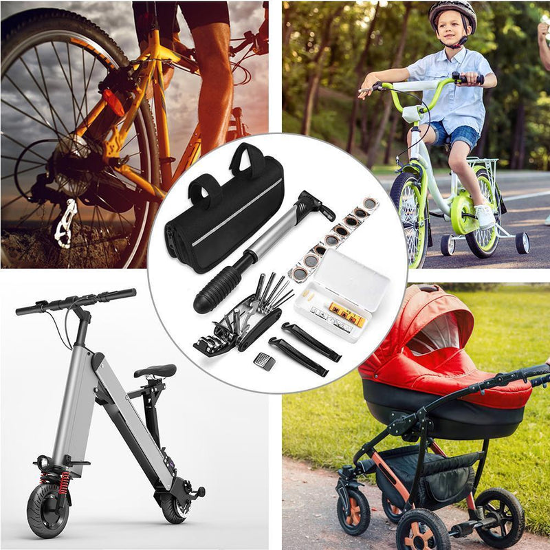 Bicycle Repair Tools Bike Tire Kit Bicycle Pump Puncture Repair Tool Bag