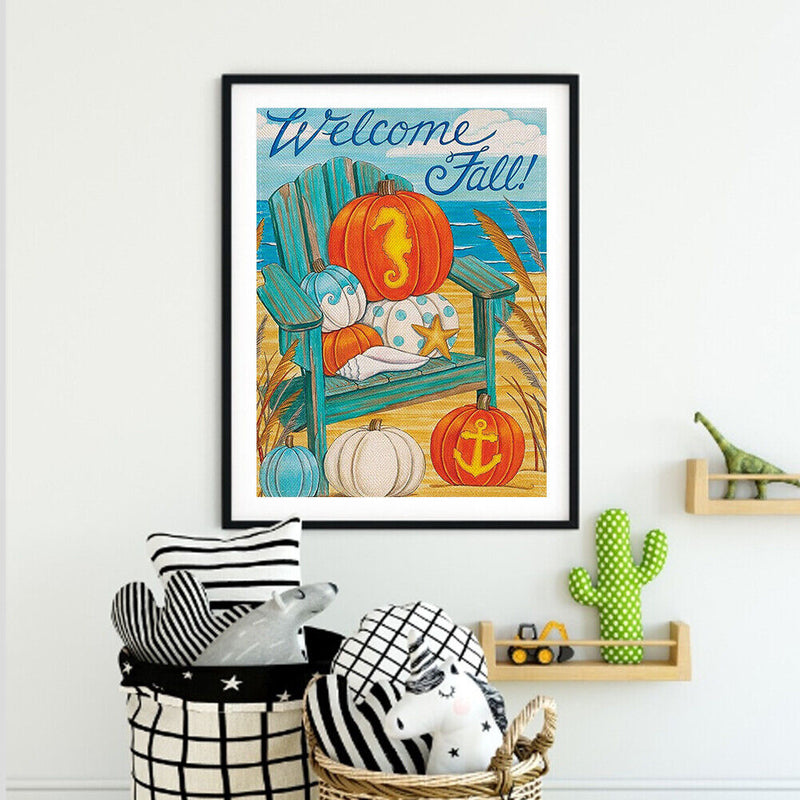 Pumpkin Canvas Paint By Numbers Oil Hand Painted Drawing Kit Home Decorations