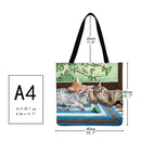 Women's Printed Casual Cat and Mouse Shopping Bag Large Ka