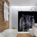 Bathroom Fall Shower Curtain Decorative Owl Pattern Washable Shower Art Liner
