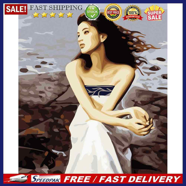 Frameless DIY Daze Beauty Painting By Numbers Canvas Digital Oil Craft Deco