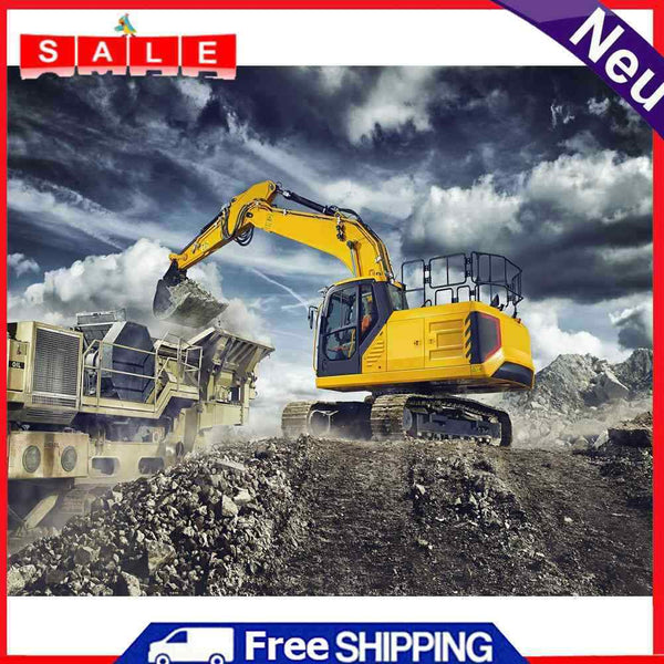DIY Diamond Painting Kits Full Round Drill Working Excavator Home Decoration Set