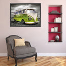 DIY Full Square Drill Diamond Painting Mosaic 5D Green Minibus Kit Bedroom Decor