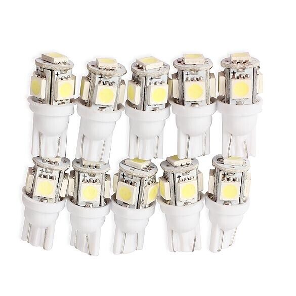 10PCS T10 5050 5SMD LED White Light Car Side Wedge Tail Light Lamp Bright Newly