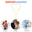 Layered Necklace with Moon Pendant Alloy Y-shaped Clavicle Chain Women Jewelry