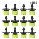 100pcs Adjustable Water Dropper Irrigation Hose Drip Head (Grass Green)