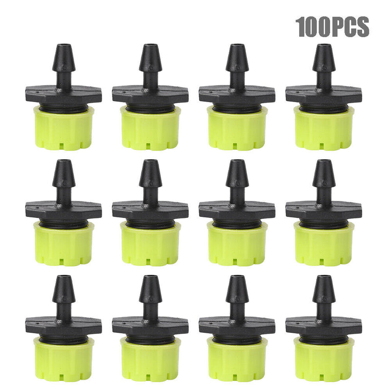 100pcs Adjustable Water Dropper Irrigation Hose Drip Head (Grass Green)