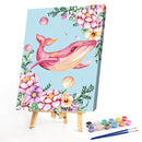 Handmade DIY Hand Painted Paint By Numbers Oil Canvas Pictures Pink Whale Kit
