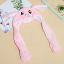 Cute Cartoon Plush Kid Rabbit Hat Moving Jumping up Bunny Ear Head Dress Bean