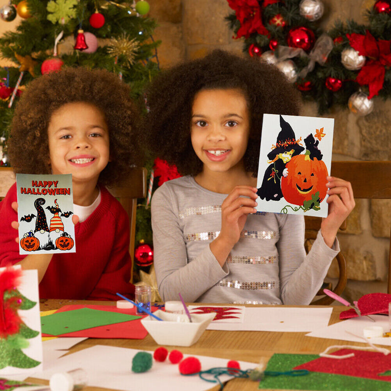 DIY Halloween Greeting Card Paint by Numbers Drawing Pictures Festival Gifts