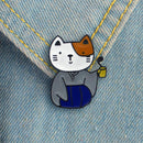 Creative Kimono Cat Brooch Badge Japanese Pins Jacket Lapel Ornament Jewelry