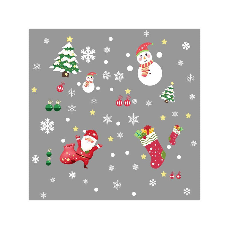 Christmas Santa Window Glass Stickers Mirror Stickers Snowflake Wall Door~