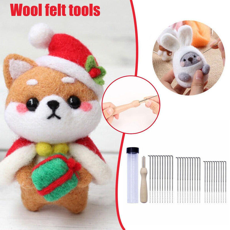 Felting Needles Set with Handle Wool Felt Tool Felting Beginner Kit Mixed DIY~