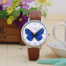 Lvpai Luxury Brand Women Bracelet Leather Butterfly Watch (Brown)