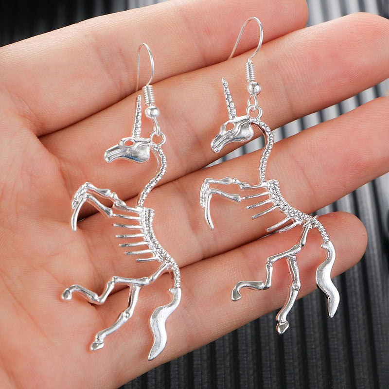 Wedding Party Girl Skeleton Drop Earrings Novel Dangle Earrings Horse Pendant