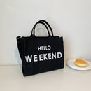 Women Canvas Shoulder Bag Large Capacity Letter Crossbody Messenger Handbags