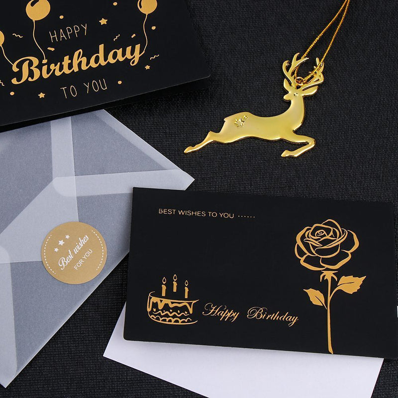 Exquisite Notecards Black Wish Card Greeting Card Envelope Happy Birthday Gift