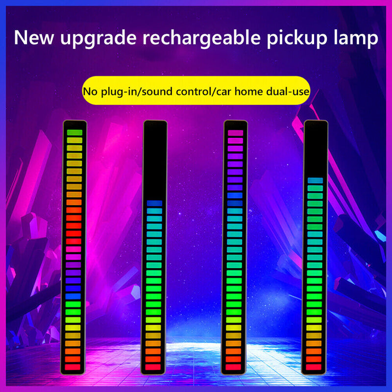 Type-C APP Control RGB 32 LED Voice-Activated Rhythm Light Bar (Jazz Black)