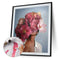 Pink Flower Head Girl Frameless DIY Oil Paint by Numbers Kit Art (S1127)