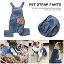 Pet Denim Jumpsuit Comfortable Cotton Jean Warm Rompers for Dog Cat (M) Newly