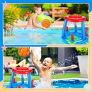 Swimming Pool Basketball Hoop Set - Inflatable Floating Hoops with Ball & R