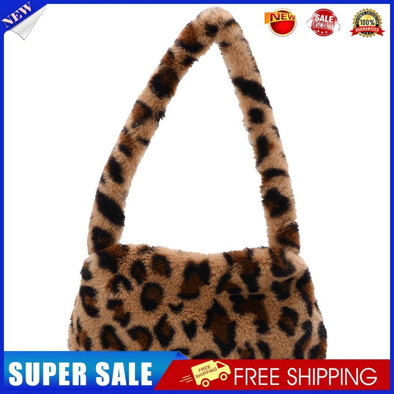 Animal Pattern Underarm Bag Women Mini Plush Shoulder Handbags Purse (7)