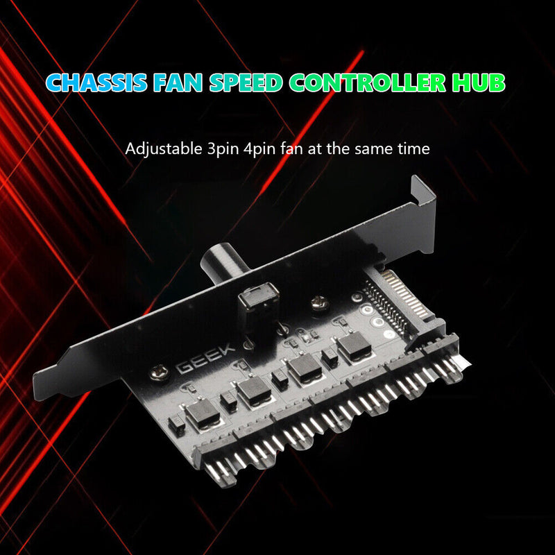 1 to 7 12V PC Case Fan HUB Splitter Computer 4 Pin 3 Pin Speed Controller Newly