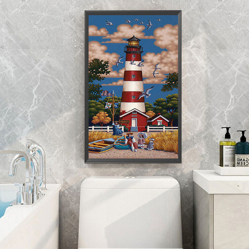 Lighthouse Oil Paint By Numbers Kits DIY Hand Painted Picture for Adults Child