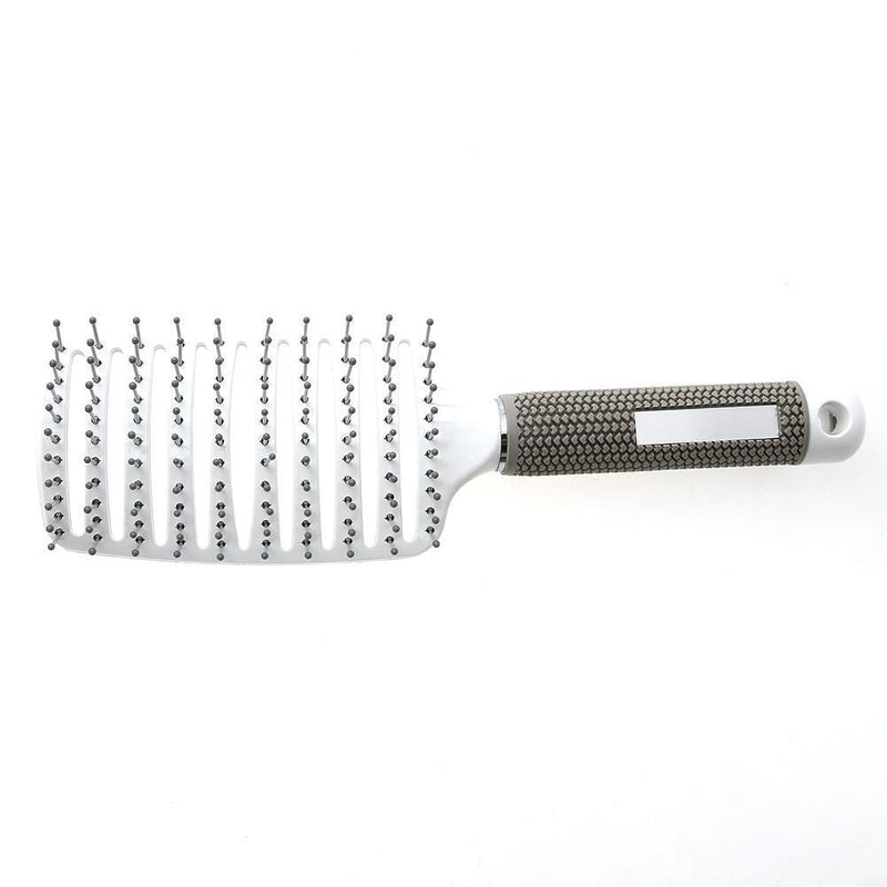 Professional Ribs Comb Women Wet Massage Styling Tool Hairbrush(White) Newly