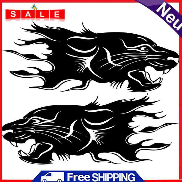 2pcs Lion Totem Decals Car Stickers Personality Auto Side Body Stickers Black