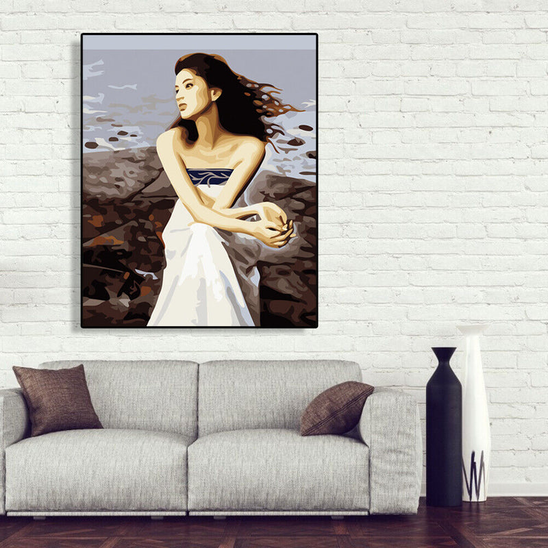 Frameless DIY Daze Beauty Painting By Numbers Canvas Digital Oil Craft Deco