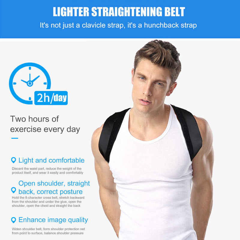 Posture Corrector Back Straightener Lumbar Shoulder Support Belt Body Braces