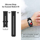 Silicone Bands+Buckle Watchband Replace for Huawei Watch Fit Strap (Black) Newly
