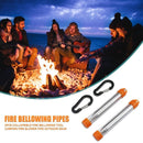 2x Collapsible Fire Bellowing Tool Stainless Steel Camping Fire Blower Pipes