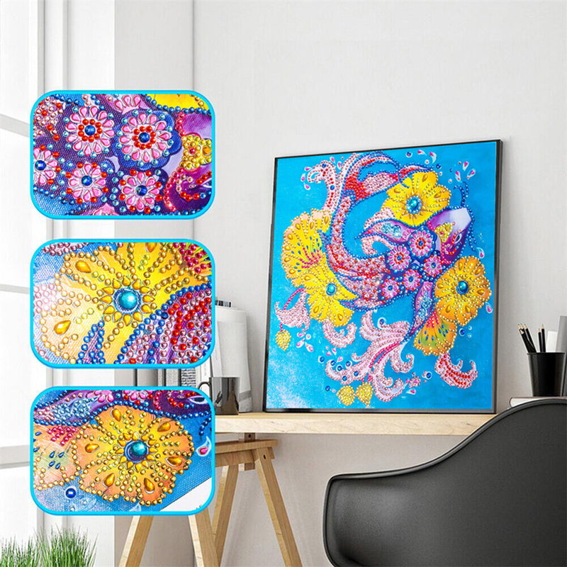 5D Diamond Colorful Fish Partial Special Drill Rhinestone Painting (bj107) Newly