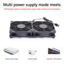 USB Quiet Heat Cooling Dual Cooler Fan for Wireless Router Set-Top Box Heatsink