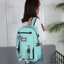 #A Casual Backpack Large-capacity Bookbag Pompom Sports Backpack for Outdoor S