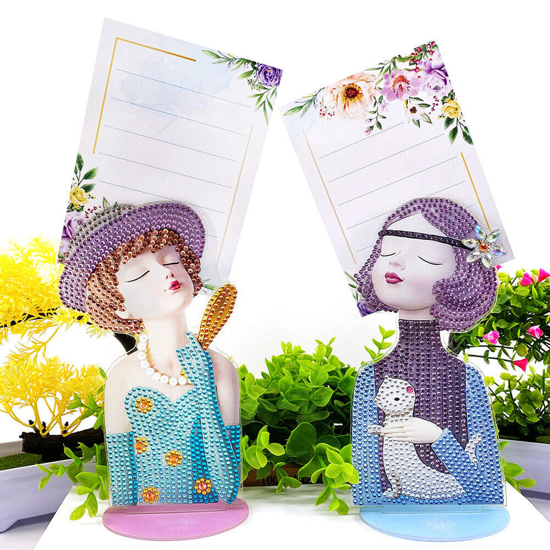 2pcs Diamond Painting Note Holder Valentine Gift Card Table Stand (BQJ03)