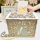 Wooden DIY Hollowed Wedding Cards Storage Box Invitation Letter Holder Contai