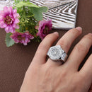 Women Arabic Number Round Alloy Girls Finger Ring Watch Party Gifts