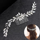 Clips Hair Combs Flower Hair Pin Bridal Hair Ornaments Leaf Crystal Tiara