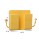Adhesive Remote Control Mobile Phone Charging Plug Organizer Rack (Yellow) Newly