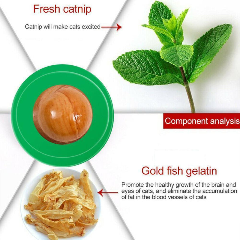 Cat Catnip Candy Energy Ball Snacks Licking Healthy 12g Kitten W3Y0