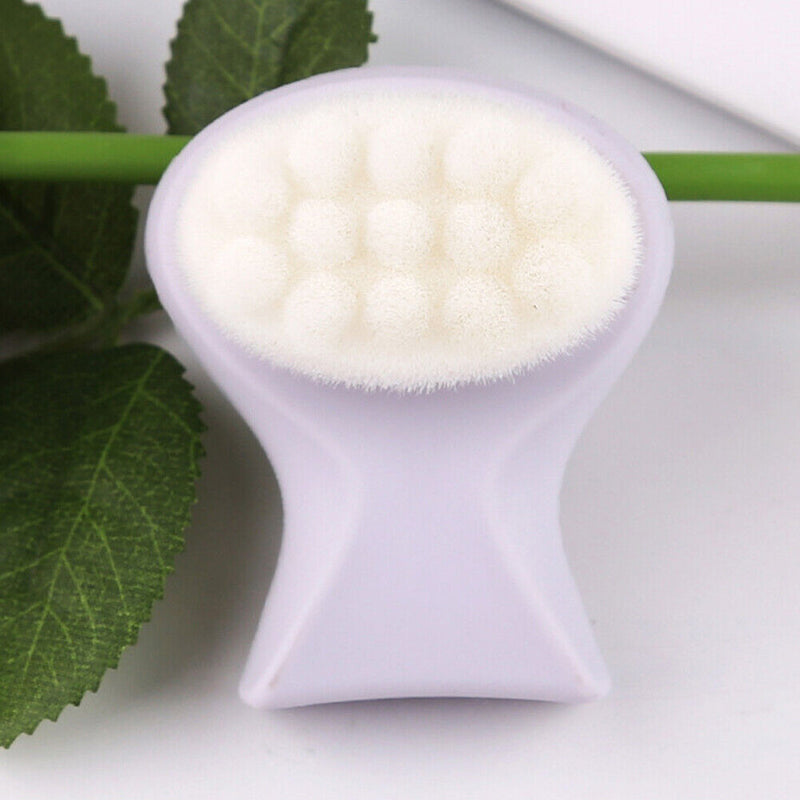 Mini Portable Silicone Facial Cleansing Brush Double-side Massage Skin Care Tool