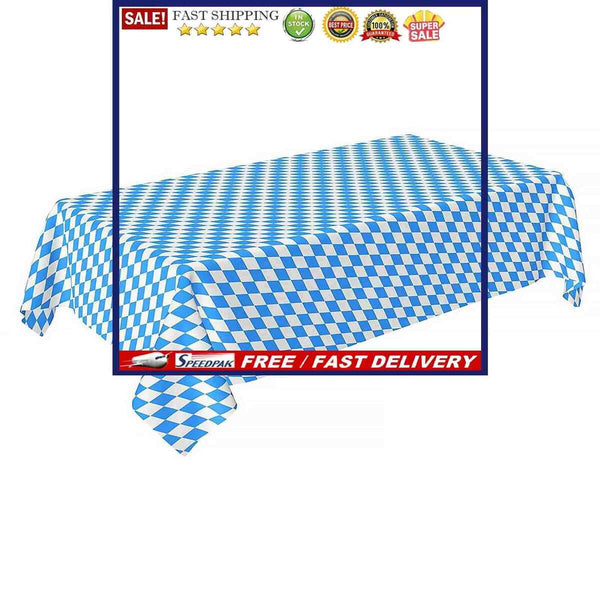 Oktoberfest Tablecover Bavarian Flag Check Table Cloth Outdoor Party Decora