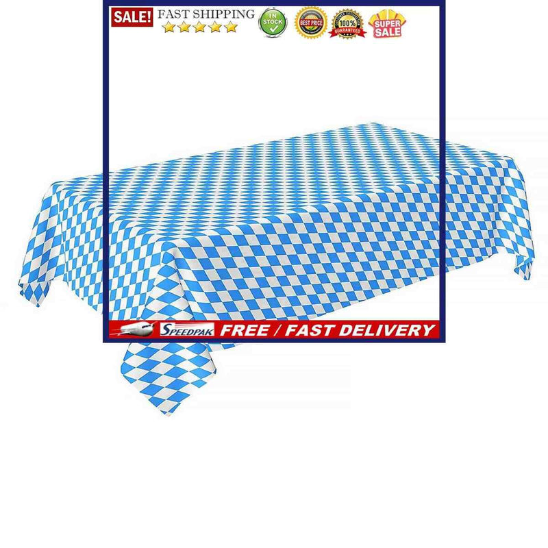 Oktoberfest Tablecover Bavarian Flag Check Table Cloth Outdoor Party Decora