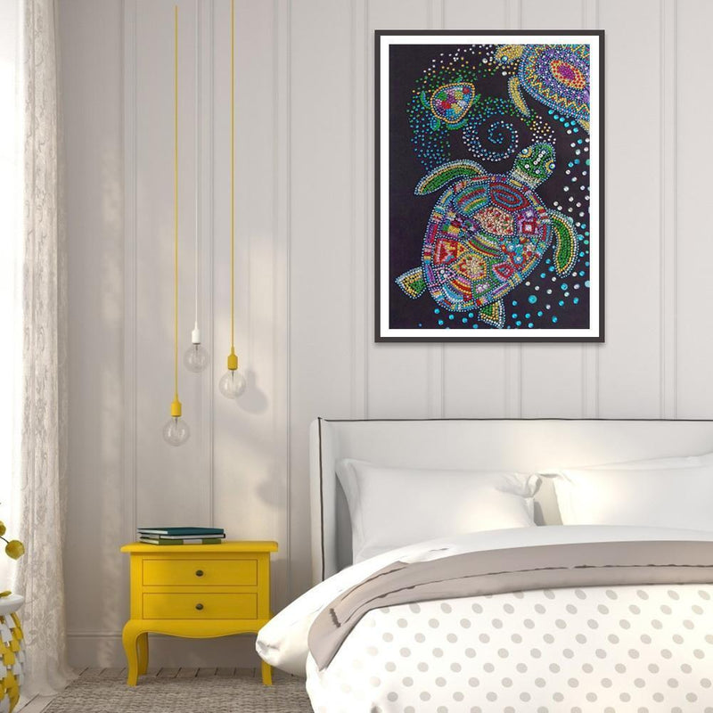5D DIY Special Shaped Diamond Painting Sea Turtle Cross Stitch Kit Home Wall Art