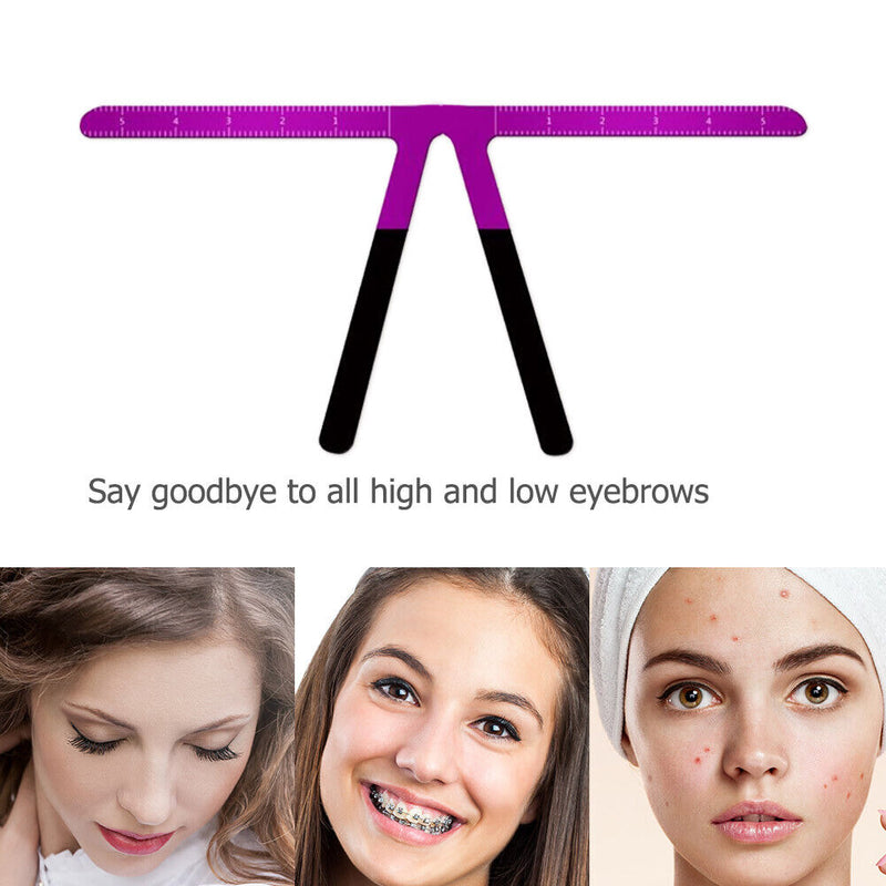 Embroidery Eyebrow Tattoo Ruler Eyebrow Makeup Aid Positioning Ruler (Pink)