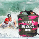 Waterproof Swimming Bag Camouflage Outdoor Camping Dry Sack (5L Rose Red) Newly